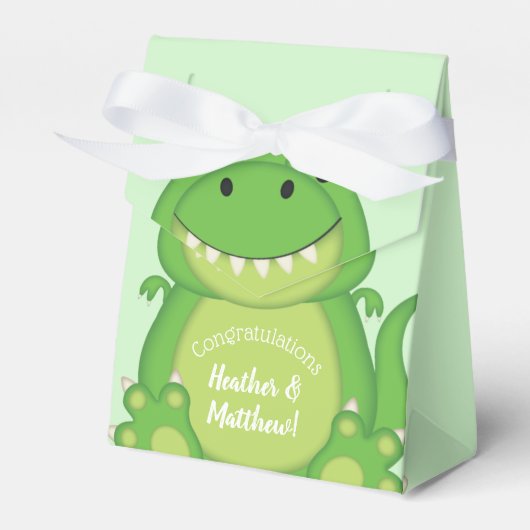 Dinosaur Baby shower T-Rex Bedankdoosjes (Voorkant Zijde)