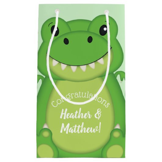 Dinosaur Baby shower T-Rex Klein Cadeauzakje (Voorkant)