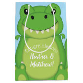 Dinosaur Baby shower T-Rex Medium Cadeauzakje (Voorkant)