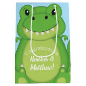 Dinosaur Baby shower T-Rex Medium Cadeauzakje (Achterkant)