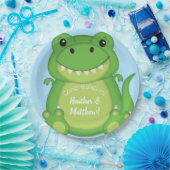 Dinosaur Baby shower T-Rex Papieren Bordje (Feest)