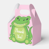 Dinosaur Baby shower T-Rex Pink Girl Bedankdoosjes (Achterkant)