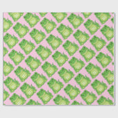 Dinosaur Baby shower T-Rex Pink Girl Cadeaupapier (Vlak)