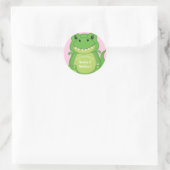 Dinosaur Baby shower T-Rex Pink Girl Ronde Sticker (Tas)