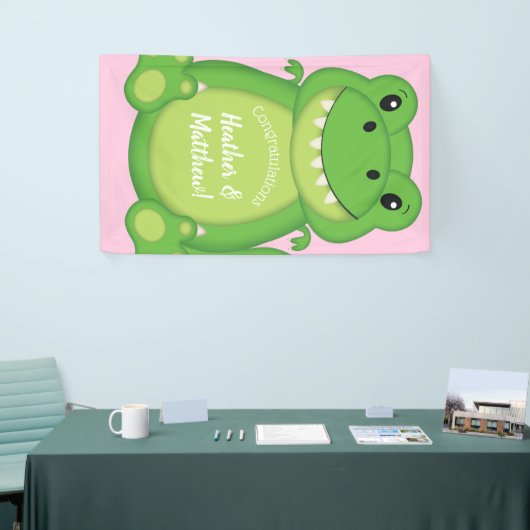 Dinosaur Baby shower T-Rex Pink Girl Spandoek (Beurs)