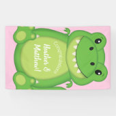 Dinosaur Baby shower T-Rex Pink Girl Spandoek (Horizontaal)