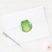 Dinosaur Baby shower T-Rex Ronde Sticker (Envelop)