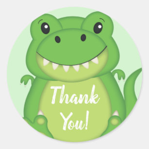 Dinosaur Baby shower T-Rex Ronde Sticker