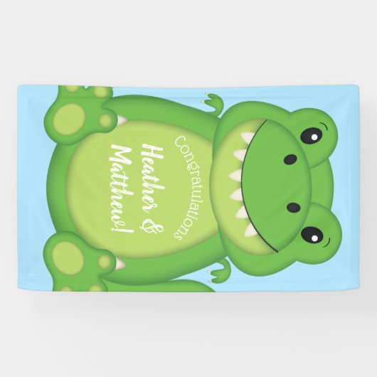 Dinosaur Baby shower T-Rex Spandoek (Horizontaal)