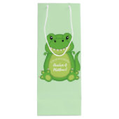 Dinosaur Baby shower T-Rex Wijn Cadeautas (Achterkant)