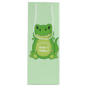 Dinosaur Baby shower T-Rex Wijn Cadeautas (Voorkant)