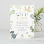 Dinosaur Baby shower uitnodiging, dino baby shower Kaart (Staand voorkant)