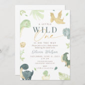 Dinosaur Baby shower uitnodiging, dino baby shower Kaart (Voorkant / Achterkant)