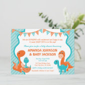 Dinosaur Baby shower Uitnodiging met Enveloppen (Staand voorkant)