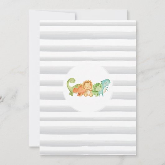 Dinosaur Baby Shower-uitnodigingen Kaart (Achterkant)