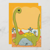 Dinosaur Baby Shower-uitnodigingen Kaart (Voorkant / Achterkant)