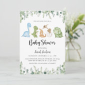 Dinosaur Baby Shower-uitnodigingen Kaart (Staand voorkant)