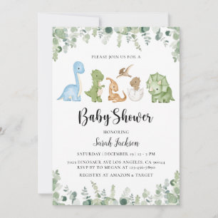 Dinosaur Baby Shower-uitnodigingen Kaart
