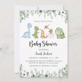 Dinosaur Baby Shower-uitnodigingen Kaart