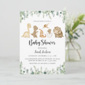 Dinosaur Baby Shower-uitnodigingen Kaart (Staand voorkant)