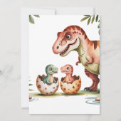 Dinosaur Baby shower voor Twins Aangepaste uitnodi Kaart (Achterkant)