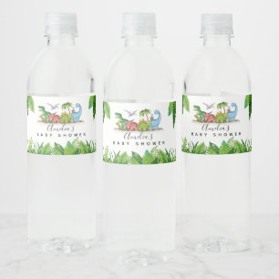 Dinosaur baby shower Water Fles Etiket