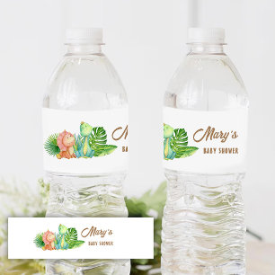 Dinosaur Baby shower Waterfles Etiket