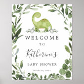 Dinosaur Baby shower Welkomstteken Poster (Voorkant)