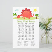 Dinosaur Baby shower Word Search Game (Staand voorkant)