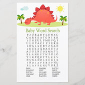 Dinosaur Baby shower Word Search Game (Voorkant)
