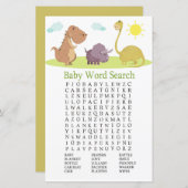 Dinosaur Baby shower Word Search Game (Voorkant / Achterkant)