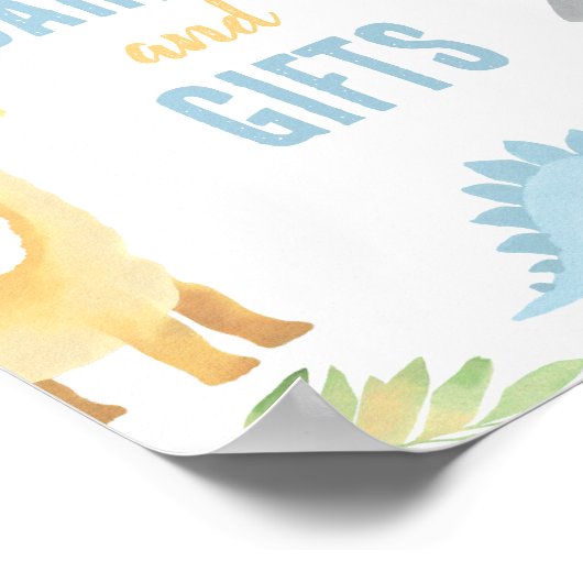 Dinosaur-Baby showers Kaarten en cadeaubonnen Poster (Hoek)