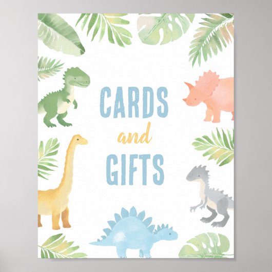 Dinosaur-Baby showers Kaarten en cadeaubonnen Poster (Voorkant)