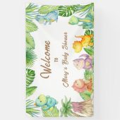 Dinosaur Baby Welkom Spandoek (Verticaal)