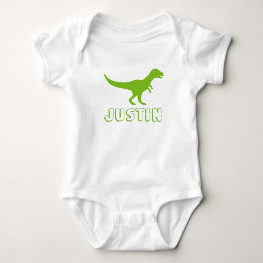 Dinosaur babykleding gepersonaliseerd met kinder n romper (Voorkant)