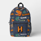 Dinosaur Backpack for Boys with Name Print Bedrukte Rugzak (Voorkant)