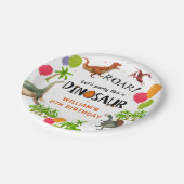 Dinosaur-ballon Oerwoud Partij Birthday Papieren Bordje (Gekanteld)