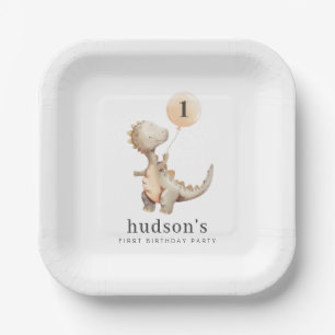 Dinosaur Balloon Papieren Bordje