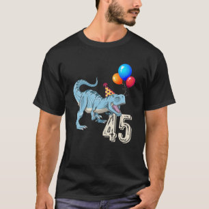 Dinosaur Balloon T Rex 45th Birthday Kind Boy Girl T-shirt