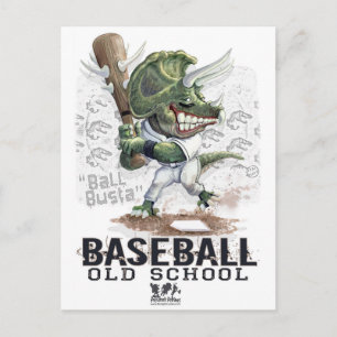 Dinosaur Baseball Busta Gear Briefkaart