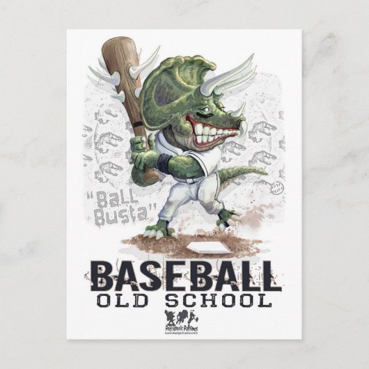 Dinosaur Baseball Busta Gear Briefkaart (Voorkant)