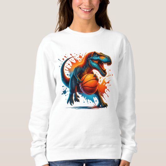 Dinosaur Basketball T-shirt – T-Rex Sports Graphic (Voorkant)