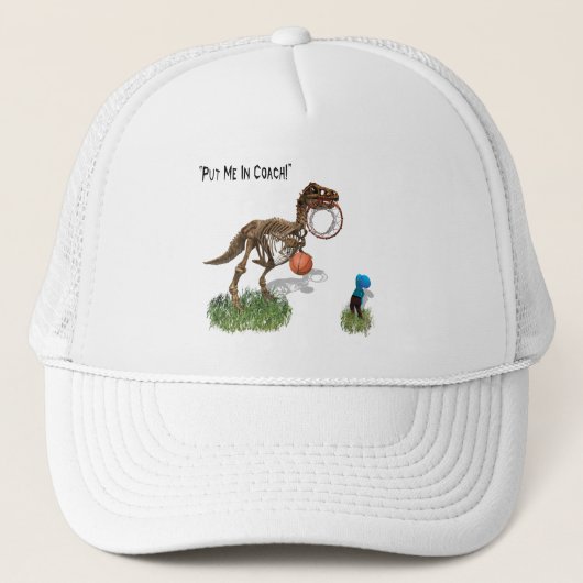 Dinosaur Basketball Trucker Hat Pet (Voorkant)