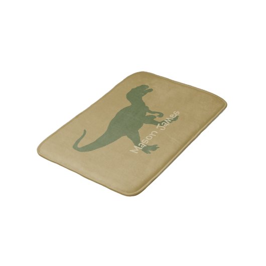 Dinosaur Bath Mat T-Rex Silhouette Camo Dino (Gekanteld)