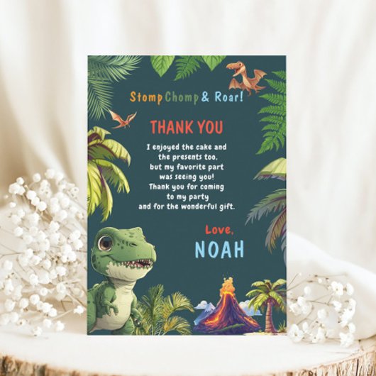 Dinosaur bedankkaart
