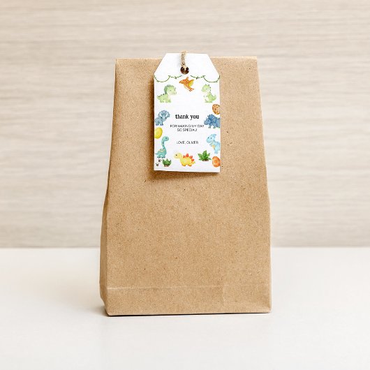 Dinosaur Bedankt Cadeau Label Cadeaulabel