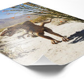 Dinosaur beeld in de woestijn foto afdruk (Hoek)