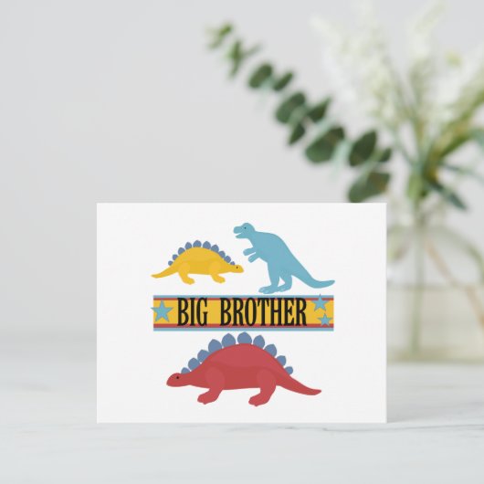 Dinosaur Big Brother Briefkaart (Staand voorkant)