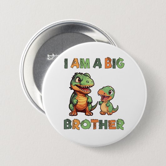 Dinosaur Big Brother Ronde Button 7,6 Cm (Voorkant /achterkant)