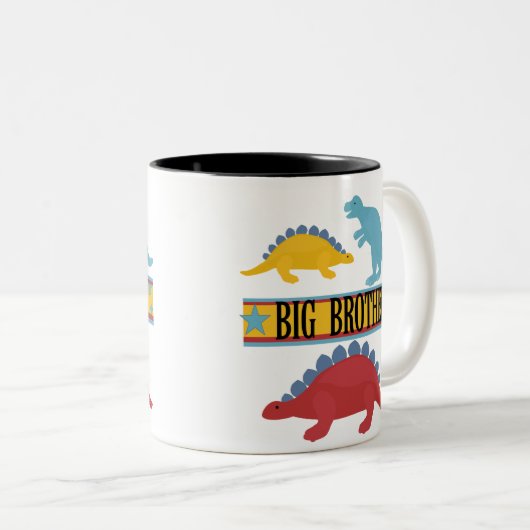 Dinosaur Big Brother Tweekleurige Koffiemok (Voorkant rechts)